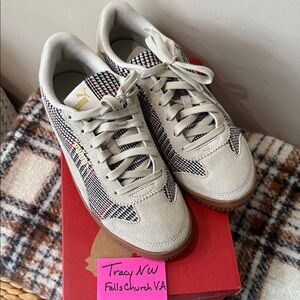 Puma Club 5v5 Luxe Plaid Tan Sneakers Unisex (fits size 9.5 Mens or 11 Womens)